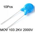 10Pcs- MOV 103 2KV 2000V Metal Oxide Varistor 10000pF 10nF ZOV Metal Oxide Veristor 2KV 2 Pin Leads. 