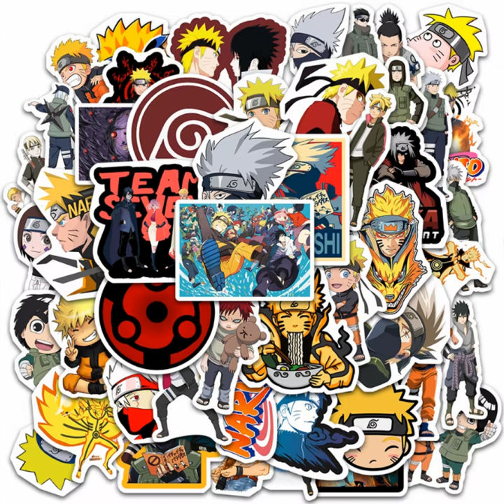 50Pcs Naruto Anime Stickers Pack | Waterproof PVC Stickers for Laptop, Phone, Luggage, Skateboard, Bike