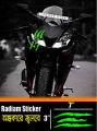 Bike Radium Sticker - Monster Eye  / Glow in the dark ( Waterproof & Premium quality)/ Bike Sticker Gallery. 