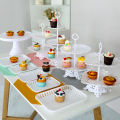 Dessert Table Cake Display Stand Plastic Birthday Arrangement Multi-Layer Dim Sum Rack Swing Plate Cold Meal Tea Break Small Cake Tray. 