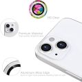 For Apple iPhone 13 White Camera Protector WSKEN Metal Ring Tempered Glass Camera Lens Protector. 