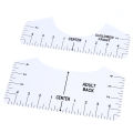 8 Pcs T-shirt Ruler Guide V Neck Alignment Tool To Center Designs Measurement.