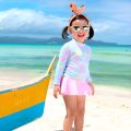 Cheap Swimsuit Girls Two-pieces Fashion Swimsuit For Girls Summer Beach Wear Children Bathing Suit Baby Biquini Swimming Suit.