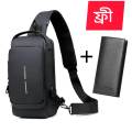 Crossbody Waterproof Lock system Back Pack Bag with free moneybag.