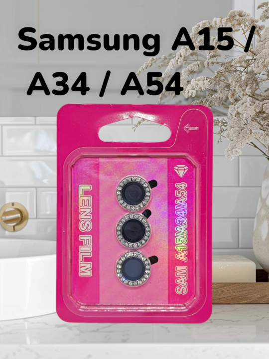 Samsung A15 / Samsung A34 / Samsung A54 Camera protector Ring Witrh Stone Aluminium Metal protector