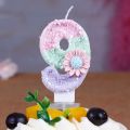 Pink Flower Birthday Candles Children's Birthday Number Candles First Birthday Girl Party Cake Toppers Gift Cake Decoration. 