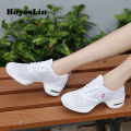 HoYeeLin Modern Jazz Dance Sneakers Women Breathable Mesh Lace Up Practice Shoes Cushioning Lightweight Fitness Trainers. 