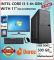 Intel Core i3 3th Generation RAM 8GB HDD 500GB Graphics 2GB Built in Gaming PC Win 10 64 Bit And 'Monitor 17 inch' Keyboard & Mouse Full NEW Desktop Computer Set. 