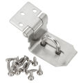 Stainless Steel Hasp 90 Degree Shed Latch Security Padlock Anti-Theft Door Latch Lock Hasp 3/4/5 Inch With Staple Home Hardware.