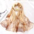 2024 New Fashion Women Floral Printing Beach Silk Scarf Shawls Female Long Wraps Beach Sunscreen Hijab. 