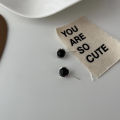 S925 sterling silver black agate stud earrings women's earrings high-end sense of light luxury simple earrings vintage style jewelry wholesale silver jewelry.