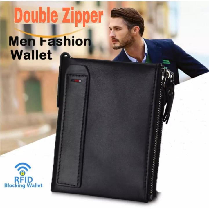 Black%20100%25%20Cow%20Leather%20Card%20Holder%20and%20Two%20Zipper%20Pockets%20Wallet%20for%20Men%20-%20wallet%20for%20men%20-%20Image%202