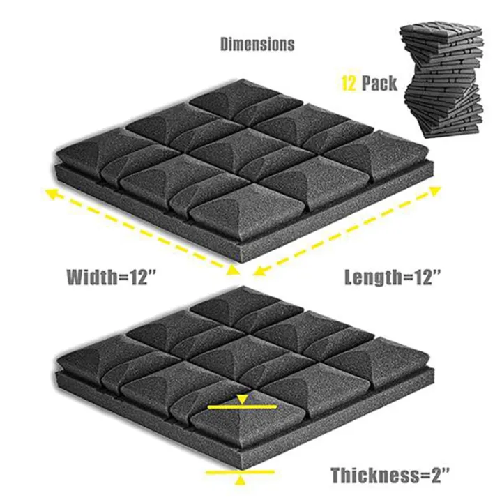 ARELENE%2024Pack%20Acoustic%20Studio%20Absorption%20Foam%20Panel-Broadband%20Sound%20Absorber-Sound%20Proof%20Padding%20Soundproofing%20Studio%20Foam%20-%20Image%202