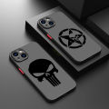 Marvel Art Punisher Phone Case For iPhone 15 14 13 12 11 Pro Max mini XS Max XR X 8 Plus SE Frosted Translucent Cover.