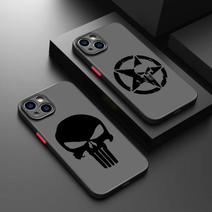 Marvel%20Art%20Punisher%20Phone%20Case%20For%20iPhone%2015%2014%2013%2012%2011%20Pro%20Max%20mini%20XS%20Max%20XR%20X%208%20Plus%20SE%20Frosted%20Translucent%20Cover%20-%20Image%202