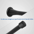 12 Pack Black Spring Door Stops Flexible Spring Door Stopper with Low Mounted Black Rubber Bumper Tips.