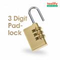 Solid Brass Copper Security Padlock 3 Digit Code Combination Password Lock - toolify. 