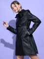 Pantoneclo Premium Quality Girl's / Ladies PU Leather Long Jacket / Overcoat. 