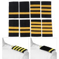 1Pair Epaulettes Professional Pilot Uniform Epaulets Gold Stripe Shoulder Badges Jessica. 