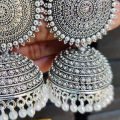 Antique silver Metal Earring Jhumka - Ear Ring - কানের দুল - Earrings For Girls.