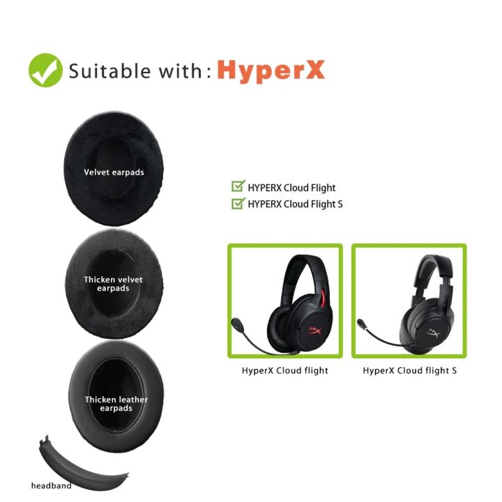 NullMini%20Replacement%20Earpads%20for%20HyperX%20Cloud%20Flight%20FlightS%20Headphones%20Headband%20Earmuff%20Sleeve%20Headset%20-%20Image%202