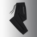 in sto Ice Silk ants Leg hree-color Straight Ankle-length ants en's orean-style wo-high Elast ubl Edition Casual Ice Silk ants en's. 