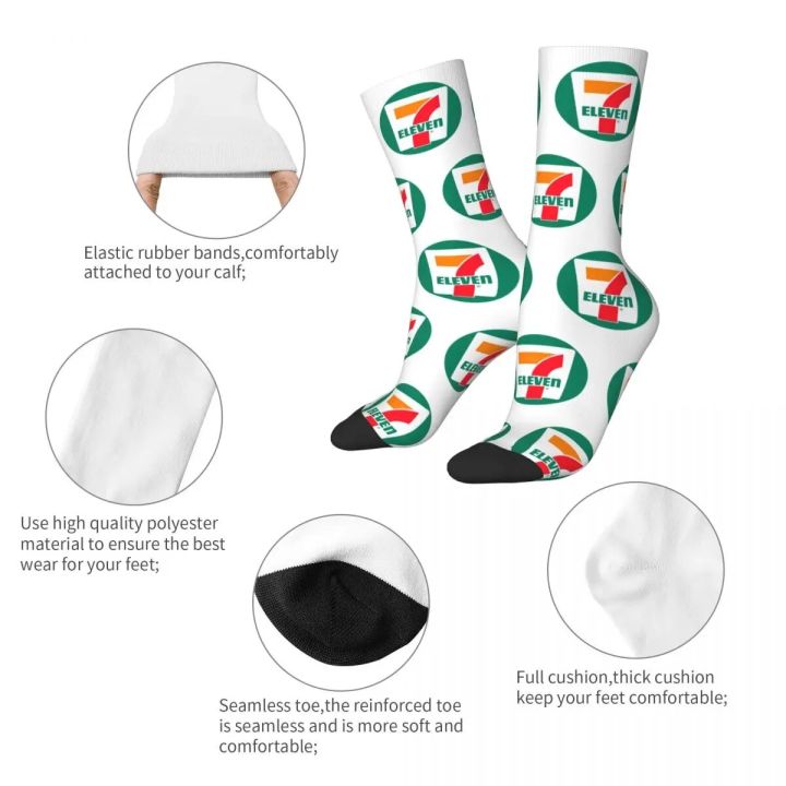7-11%207-Eleven%20Logo%201969-2004%20Store%20Design%20Socks%20Product%20for%20Unisex%20Compression%20Dress%20Socks%20-%20Image%202