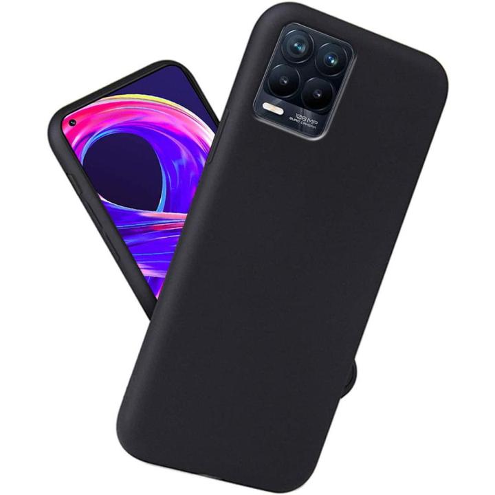 Realme 8 4G / 8 Pro Premium Silicone Matte Soft Phone Case - Black - Phone Back Cover (Back Case Cover For Smartphone)