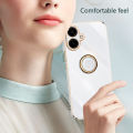 Tokifu for Samsung Galaxy A06 Back Cover Luxury 6D Plating Frame Shiny Bling Phone Pounch Soft Silicone Square Phone Case.