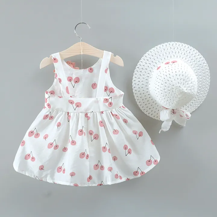 (New)%20summer%20new%20cherry%20baby%20dress%20Beach%20Party%20baby%20girl%20dress%20CHILDREN'S%20sleepless%20clothes%20hat%20(0-3%20years%20old)%20-%20Image%204