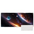Space mouse pad, oversized starry sky premium cosmic keyboard pad, dirt-resistant, gaming, studying, office, non-slip desk mat. 
