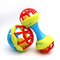 Soft glue Dumbbell Baby Hand Teether With jhunjhuni CN -1pcs.