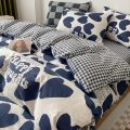 Cow Spot Bedding Set Black And White Home Textile Reactive Printing Duvet Cover Plaid Bed Flat Sheet Pillowcases Queen Full Size. 
