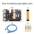 For 5 PCle to MiniPCle GbE USB3.2 HAT+ Gigabit Ethernet Supports MiniPCIe Interface 4G Module. 