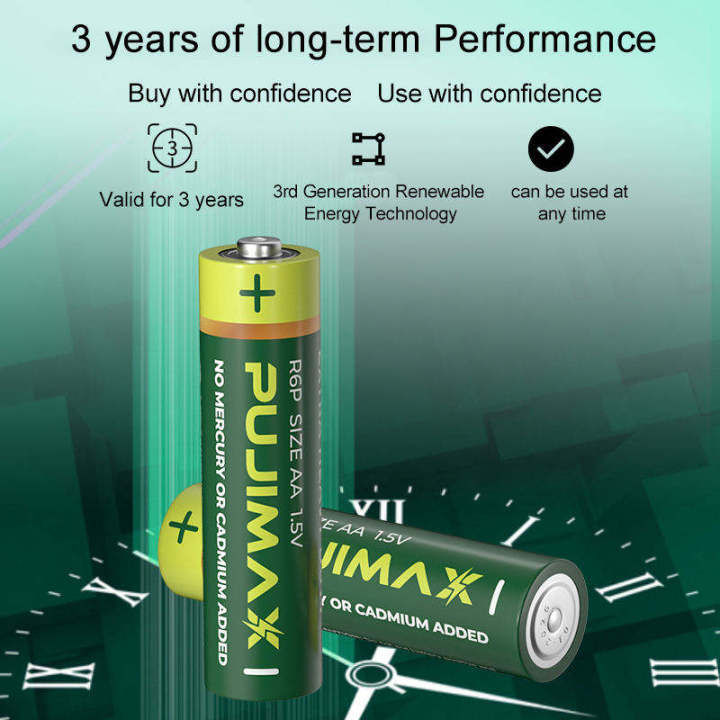 PUJIMAX 40pcs 1.5v r6p aa battery pack 40pcs disposable 2a 1.5v dry ...