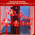 GC Red Lantern LED Lights With 8 Modes Chinese Characters Garland Curtain Lunar New Year Decoration Spring Festival Decoration. 