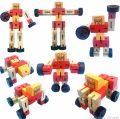 Transformer Robot Twister wooden Cube Toy. 