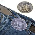 Cowboy Belt Buckle Novelty Vintage Women Alloy American Flag Shaped Buckles for Daily, Party, Wedding Use , Grey. 