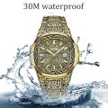 Waterproof Stainless Steel Analogue Quartz Watch Date Wrist Watch Men Hands Luminous.