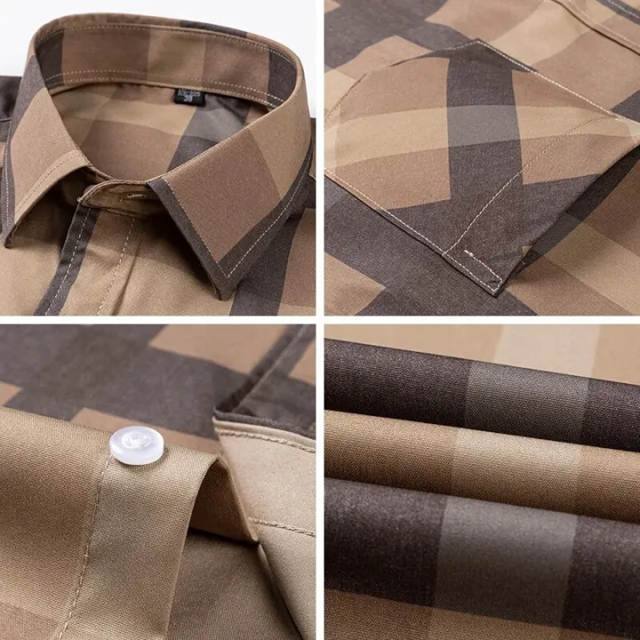 Plaid%20Shirts%20For%20Men%E2%80%98s%20Long%20Sleeve%20Luxury%20Fashion%20Clothing%20Easy%20Care%20Soft%20Business%20Casual%20Print%20Thin%20Smart%20Camisa%20Formal%20Shirt%20-%20Image%203