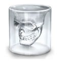 Glass wine household water double layered skull anti drop and high aesthetic value glass, Instagram style. 