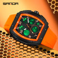 SANDA 6157 brand's new electronic watch digital multifunctional fashion trend men's watch silicone waterproof alarm clock men. 