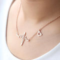 Exclusive Heart beat ECG Alloy Necklace for Women. 