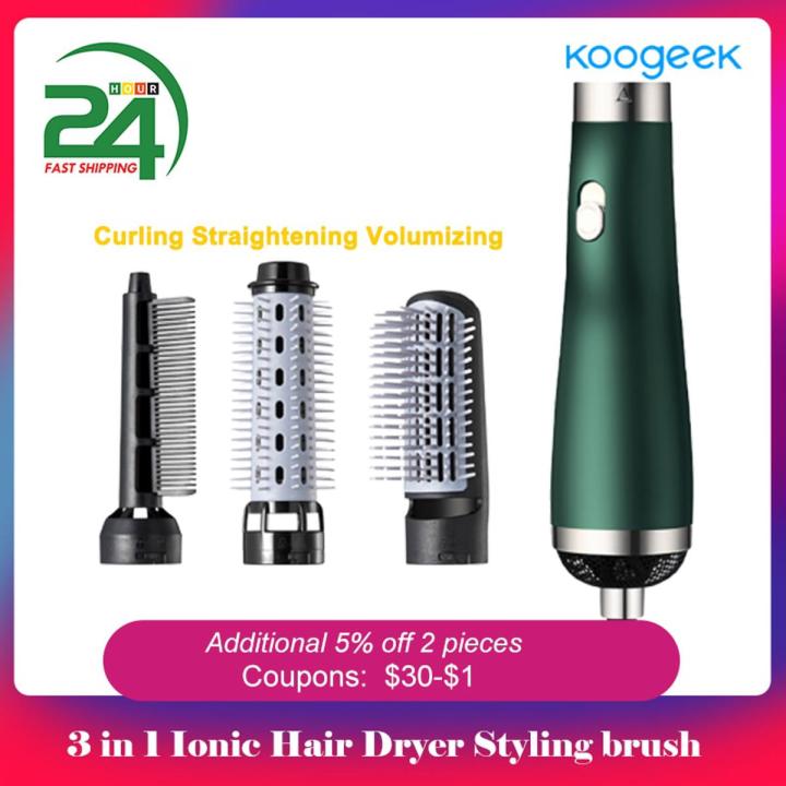 3 in 1 Ionic Hair Dryer Brush Volumizer Hot Air Brush 3 Modes Hair Straightener Comb Curler Hairdryer Brush For Hair