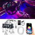 5/6/9/10 In 1 Bluetooth Car Accessories Interior Decoration Ambient Cold Led Rgb Dashboard Neon Strip By App Control Music. 