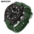 SAMDA New Sport Watches For Men 50M Waterproof LED Clock Alarm Dual Display Quartz Wristwatch Military Resisitant Mens Watch. 