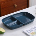 【Exclusive Offer】 Divided Dish Diet Reusable Dinner Plate Kitchen Dinnerware Portion Plates For Adults 3 Compartments Microwave Safe. 