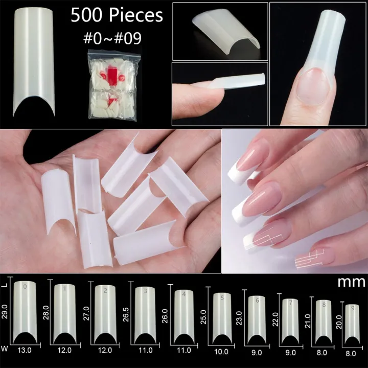 500/550pcs%20Water%20Pipe%20Square%20Nail%20Tips%20XL%20Clear/Nature%20Half%20Cover%20False%20Nail%20Tips%200-9%20size%20Square%20Extend%20Long%20False%20Nail%20Tip%25TD%20-%20Image%202