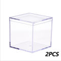 Latest Low Price1/2PCS 5.5*5.5*5.5cm Transparent Acrylic Boxes With Cover Plastic Organizer Small Gift Square Packing Box Food Candy Storage Container For Home. 