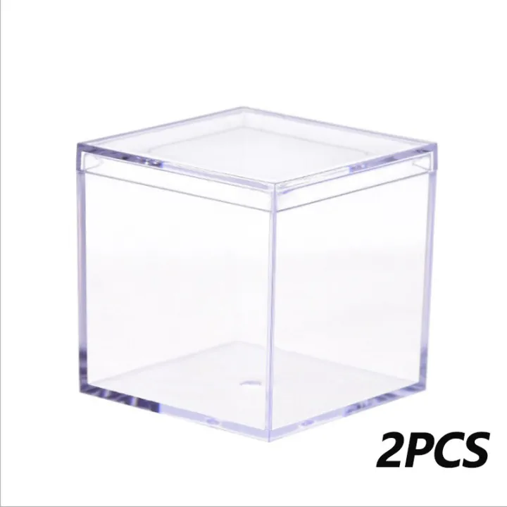 Latest%20Low%20Price1/2PCS%205.5*5.5*5.5cm%20Transparent%20Acrylic%20Boxes%20With%20Cover%20Plastic%20Organizer%20Small%20Gift%20Square%20Packing%20Box%20Food%20Candy%20Storage%20Container%20For%20Home%20-%20Image%202